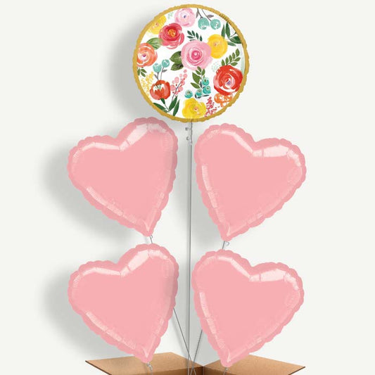 Colourful Flowers Balloon Cluster Inflated with Helium | Party Save Smile