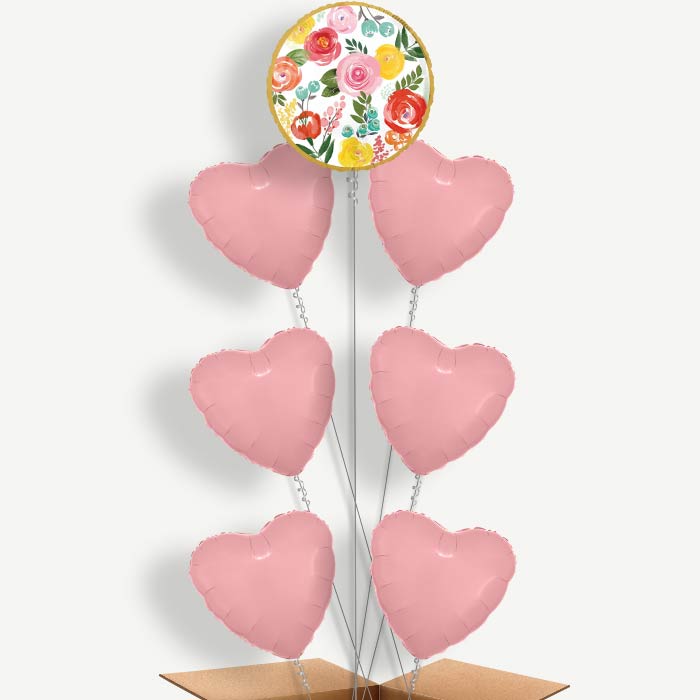 Colourful Flowers Balloon Arrangement Inflated with Helium | Party Save Smile