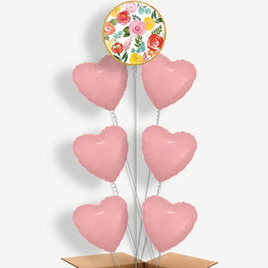 Colourful Flowers 7 Balloon Arrangement Inflated with Helium