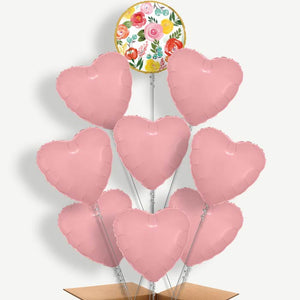 Colourful Flowers 9 Balloon Bundle Inflated with Helium