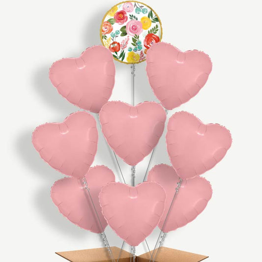 Colourful Flowers Balloon Bundle Inflated with Helium | Party Save Smile