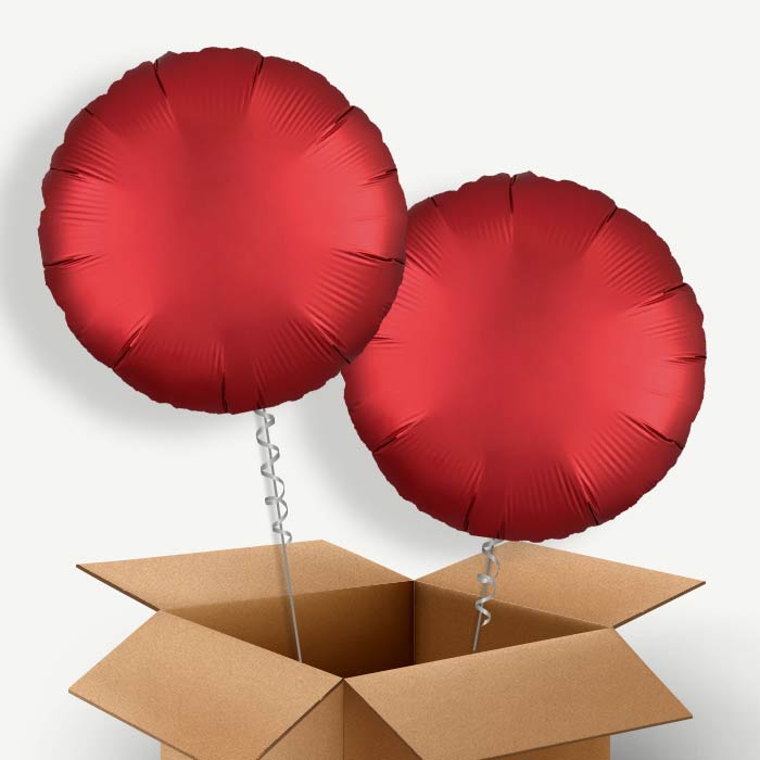 Red Satin Circle Helium Balloon Couple | Party Save Smile