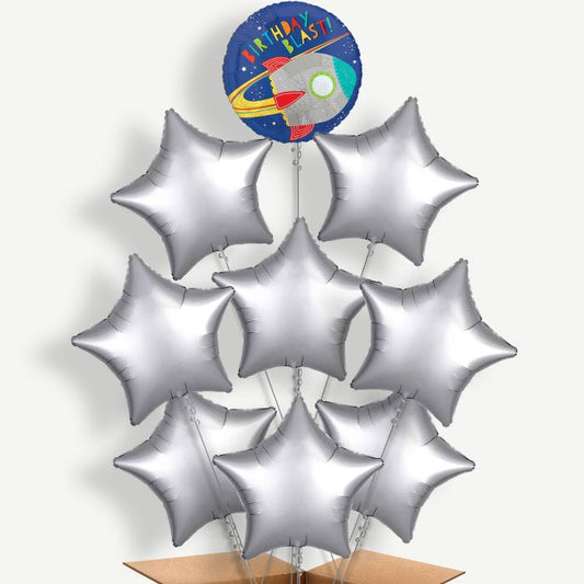 Space Rocket Birthday Helium Balloon Bundle | Party Save Smile
