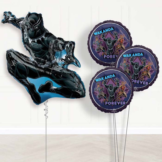 Black Panther Balloon Bouquet Delivered - Themed Bouquet | Party Save Smile