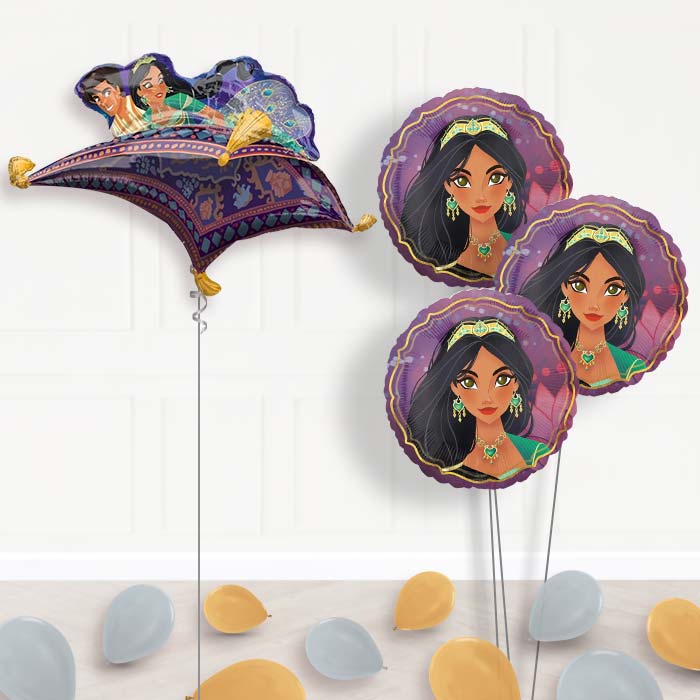 Princess Jasmine Helium Balloon Bouquet - Themed Bouquet and Latex | Party Save Smile