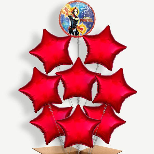 Captain Marvel Balloon Bundle Inflated with Helium | Party Save Smile