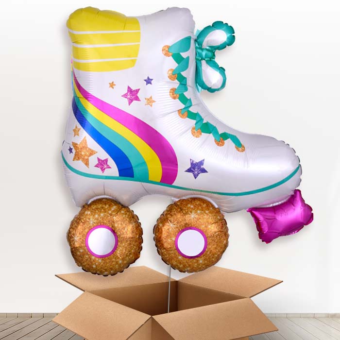 Inline Roller Skate Helium Balloon in a Box - 1 x Giant Balloon | Party Save Smile