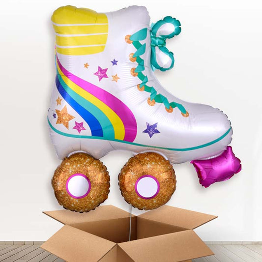 Inline Roller Skate Helium Balloon in a Box - 1 x Giant Balloon | Party Save Smile