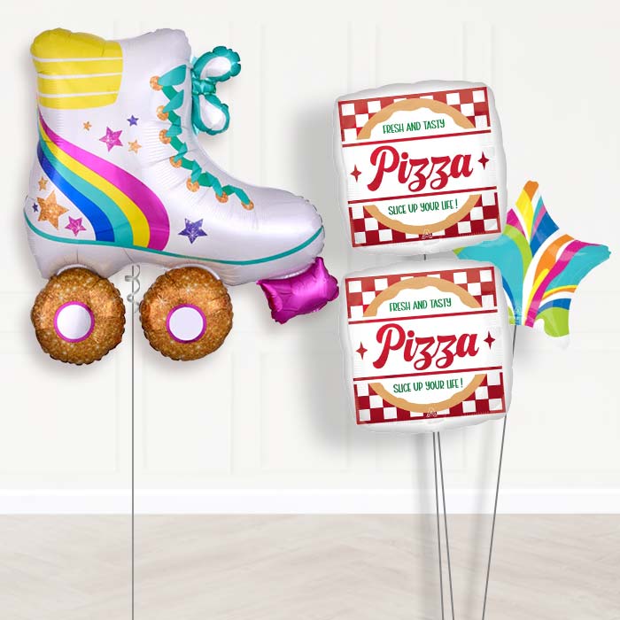 Inline Roller Skate Balloon Bouquet Delivery-Giant Balloon + 2 Themed Balloons + 1 Plain Balloon 