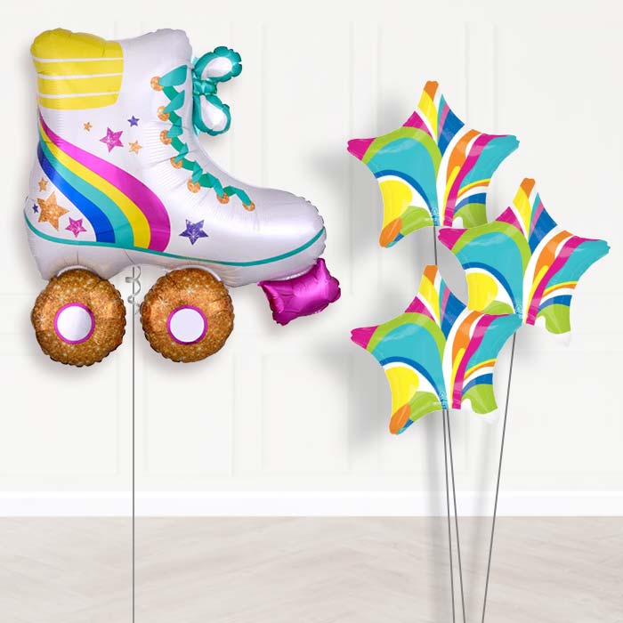 Inline Roller Skate Balloon Bouquet Delivery - 1 x Giant Balloon with Plain Bouquet | Party Save Smile