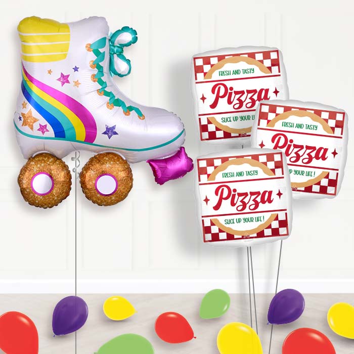 Inline Roller Skate Balloon Bouquet Delivery - 1 x Giant Balloon with Themed Bouquet and Latex | Party Save Smile