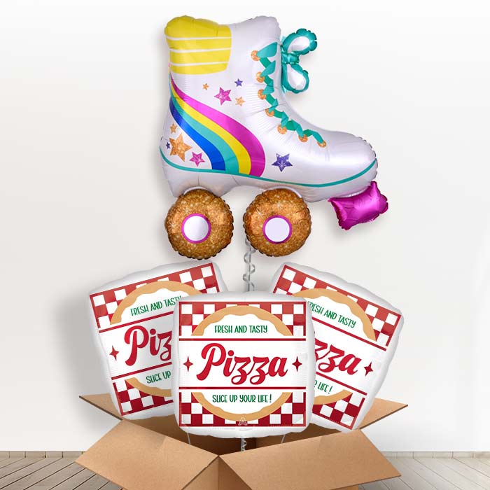 Inline Roller Skate Helium Balloon in a Box - with 3 Themed Balloons | Party Save Smile