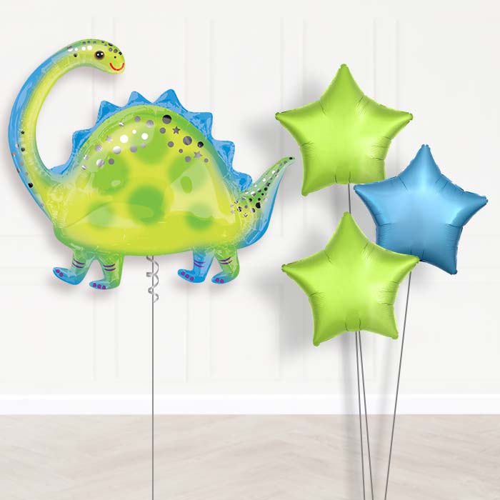 Brontosaurus Anagram Dinosaur Helium Balloon in a Box - Plain Bouquet | Party Save Smile