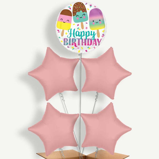 Ice Cream Happy Birthday Helium Cluster Balloons | Party Save Smile