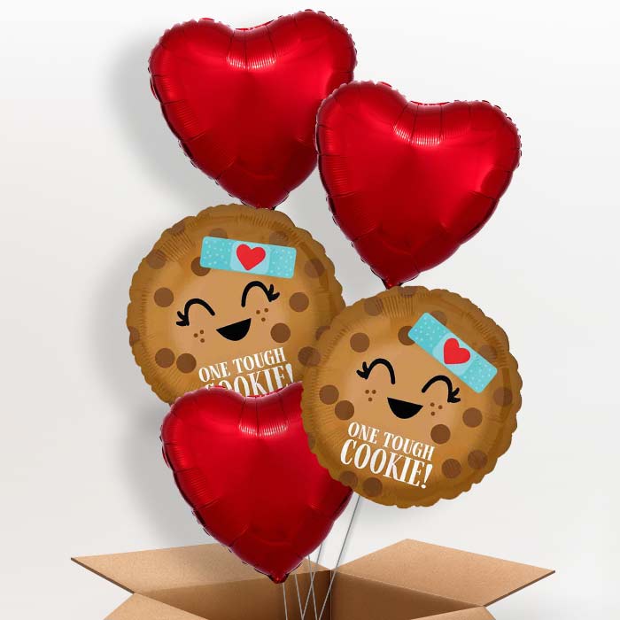 One Tough Cookie Get Well Helium Balloon in a Box - 5 Balloons | Party Save Smile