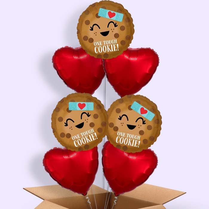 One Tough Cookie Get Well Helium Balloon in a Box - 7 Balloons | Party Save Smile