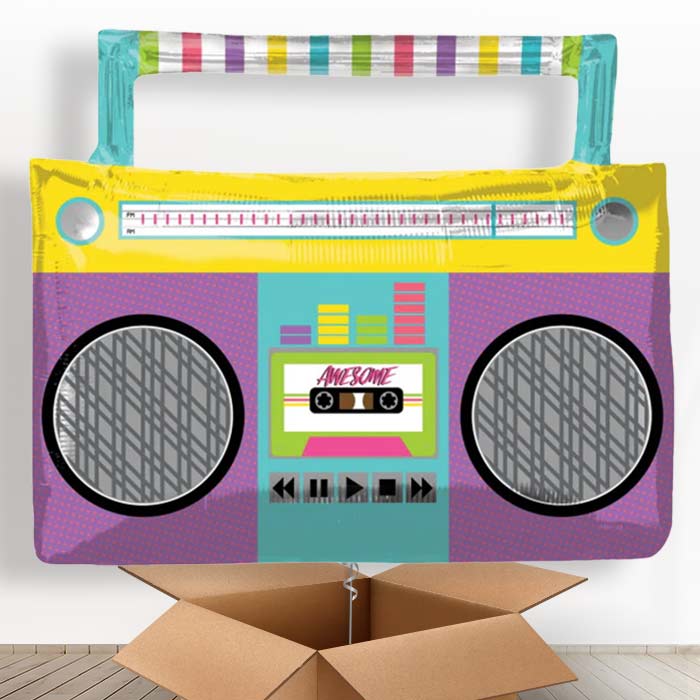 Giant Boombox Helium Balloon in a Box - Giant Balloon | Party Save Smile