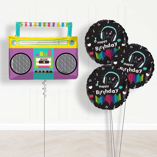 Giant Boombox Balloon Bouquet Delivery - Themed Bouquet | Party Save Smile