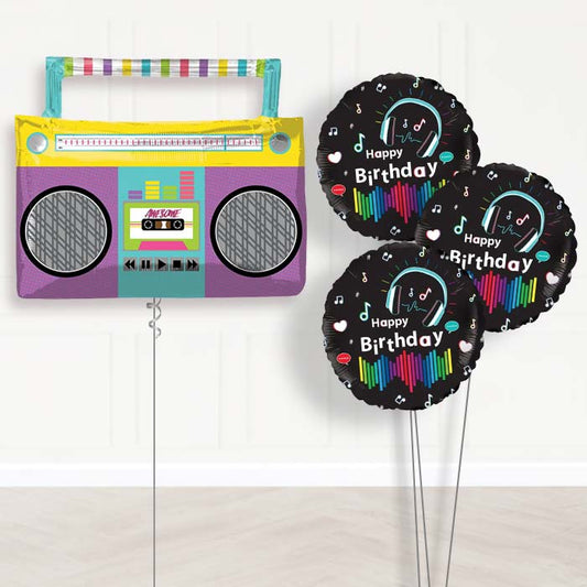 Giant Boombox Balloon Bouquet Delivery - Themed Bouquet | Party Save Smile