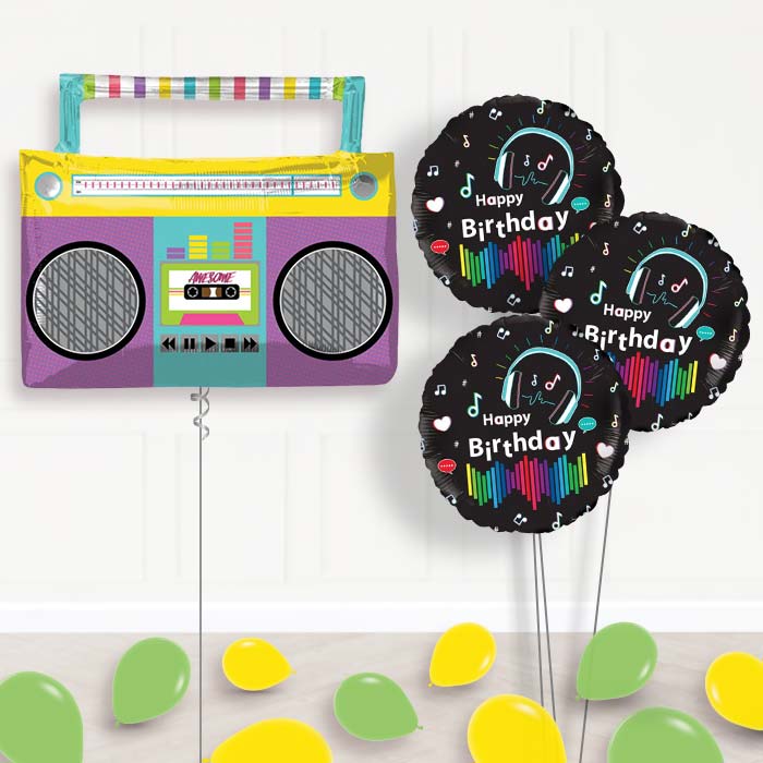 Giant Boombox Balloon Bouquet Delivery - Themed Bouquet and Latex | Party Save Smile