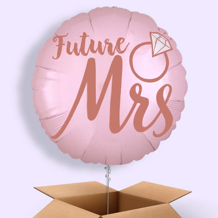 Future Mrs Blush Wedding Helium Balloon in a Box - 1 Balloon | Party Save Smile
