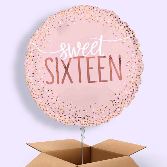 Sweet 16 Blush Helium Balloon in a Box - 1 Balloon | Party Save Smile