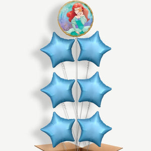 Little Mermaid 7 Balloon Arrangement Inflated with Helium