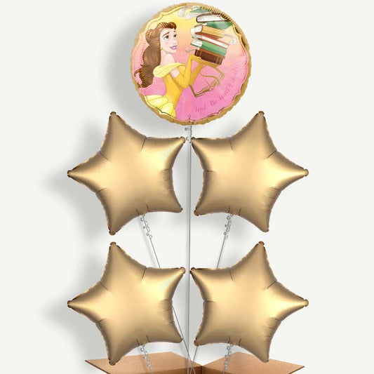 Princess Belle Balloon Cluster Inflated with Helium | Party Save Smile