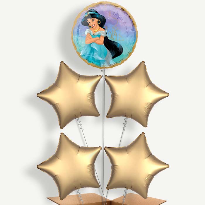 Princess Jasmine Balloon Cluster Inflated with Helium | Party Save Smile