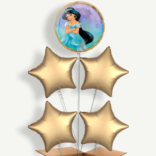 Princess Jasmine Balloon Cluster Inflated with Helium | Party Save Smile