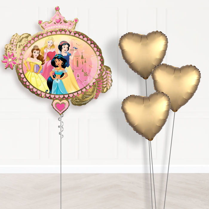 Disney Princess Inflated Helium Balloons Delivered - Plain Bouquet | Party Save Smile