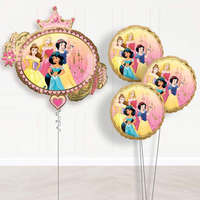 Disney Princess Inflated Helium Balloons Delivered - Themed Bouquet | Party Save Smile
