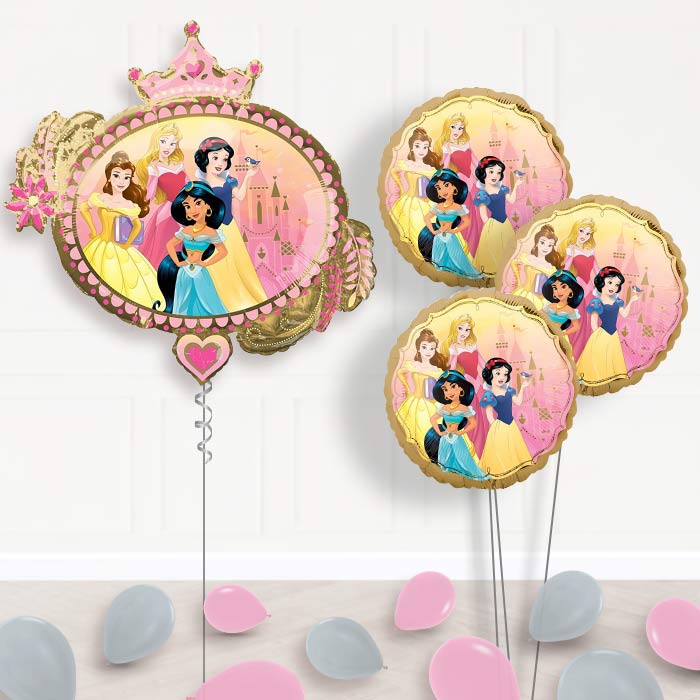 Disney Princess Inflated Helium Balloons Delivered - Themed Bouquet and Latex | Party Save Smile