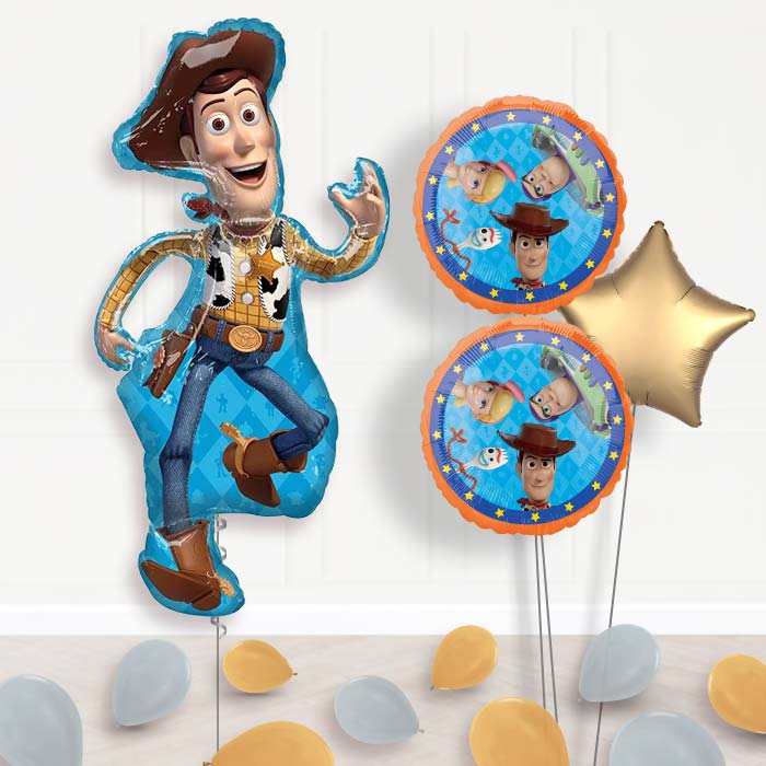 Giant Woody Toy Story Balloon Bouquet in a Box-Giant Balloon + 2 Themed Balloons + 1 Plain Balloon + Mini Balloons 