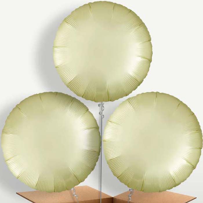 Pastel Yellow Satin Circle Balloon Bunch | Party Save Smile