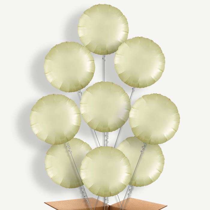 Pastel Yellow Satin Circle Helium Balloon Bundle | Party Save Smile