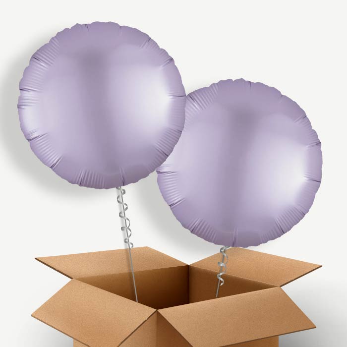 Pastel Lilac Purple Satin Circle Helium Balloon Couple | Party Save Smile