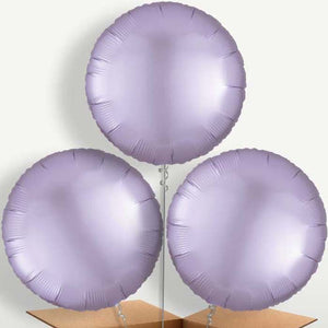 Pastel Lilac Purple Satin Circle Balloon Bunch (Trio)