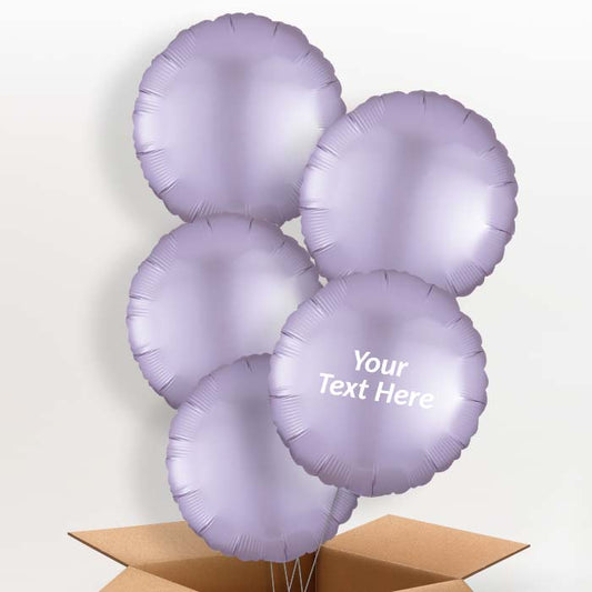 Pastel Lilac Purple Satin Circle Helium Balloon in a Box - 5 Balloon | Party Save Smile