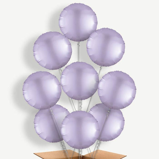 Pastel Lilac Purple Satin Circle Helium Balloon Bundle | Party Save Smile