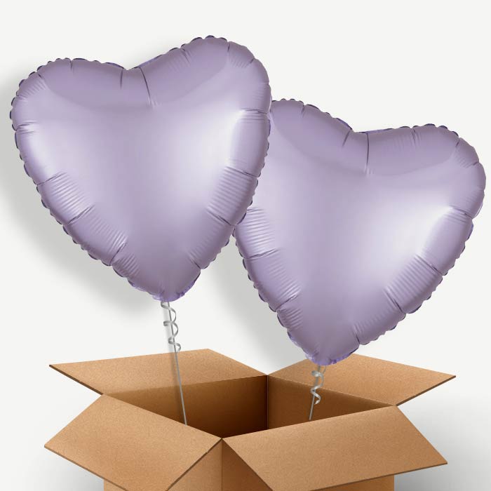 Lilac Heart Helium Balloon Pair | Party Save Smile