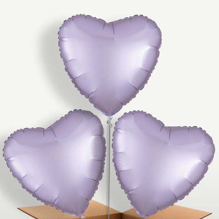 Lilac Heart Balloon Bunches inflated with Helium | Party Save Smile