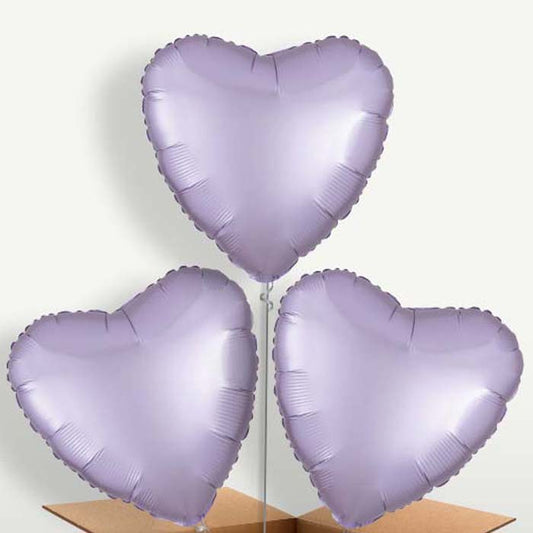 Lilac Heart Balloon Bunches inflated with Helium | Party Save Smile