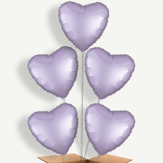 Lilac Heart Balloon Clusters Inflated with Helium | Party Save Smile