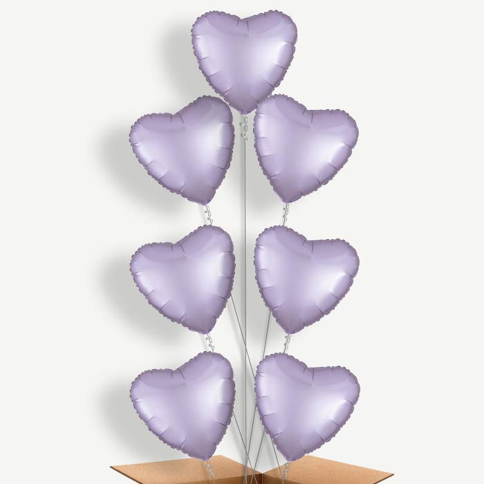 Lilac Heart Balloon Arrangement Inflated with Helium | Party Save Smile