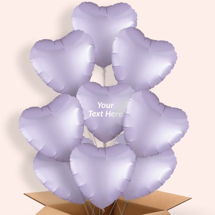 Personalised Lilac Heart Helium Balloon in a Box - 9 Balloon | Party Save Smile