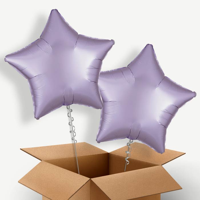 Pastel Lilac Star Helium Balloon Couple | Party Save Smile