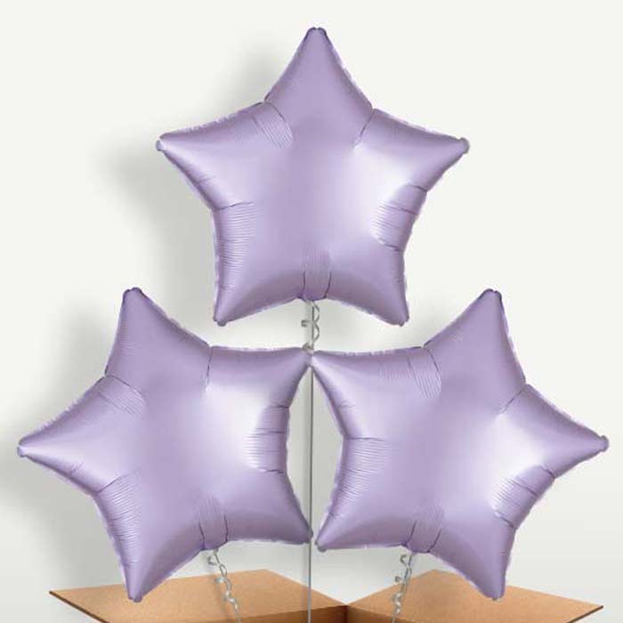 Pastel Lilac Star Balloon Bunch inflated with Helium | Party Save Smile
