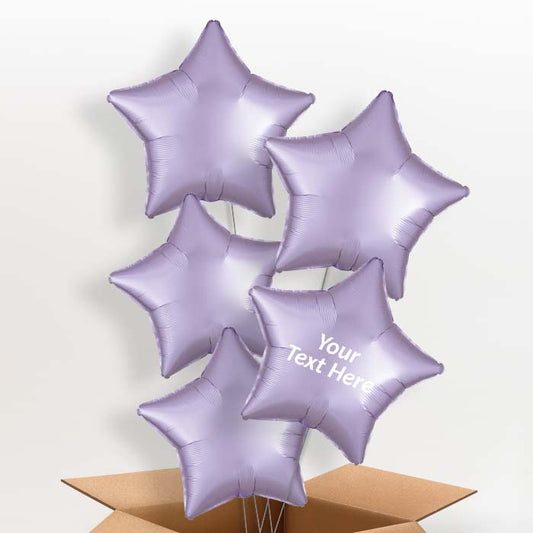 Pastel Lilac Star Helium Balloon in a Box - 5 Balloon | Party Save Smile