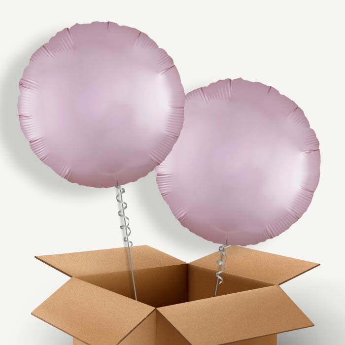 Pastel Pink Satin Circle Helium Balloon Couple | Party Save Smile